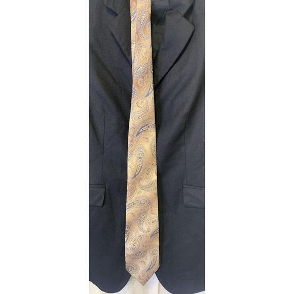 Vintage Wemlon by Wembley Neck Tie Mens Brown Paisley Pattern Wash & Wear Tie - Picture 2 of 5